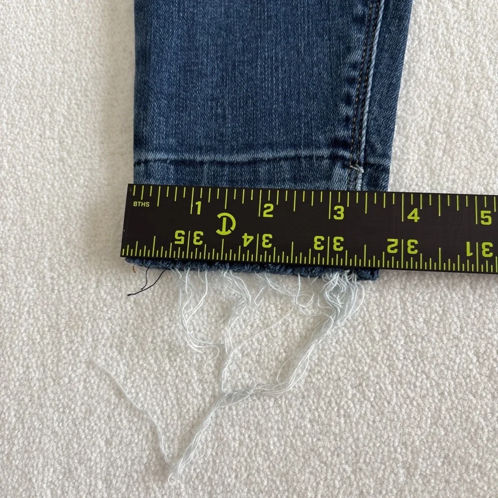 Spanx Pull On Jeans Legging Womens XS Distressed Skinny Raw Edge Hem Slimming